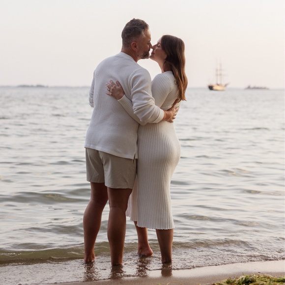 White Ribbed Knit Bodycon Dress - Picture 3 of 6